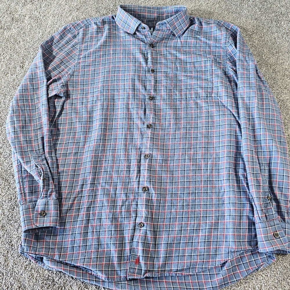 Johnnie-O Button Down Shirt Mens Large Blue Wake Plaid JMWL4660 L/S Preppy